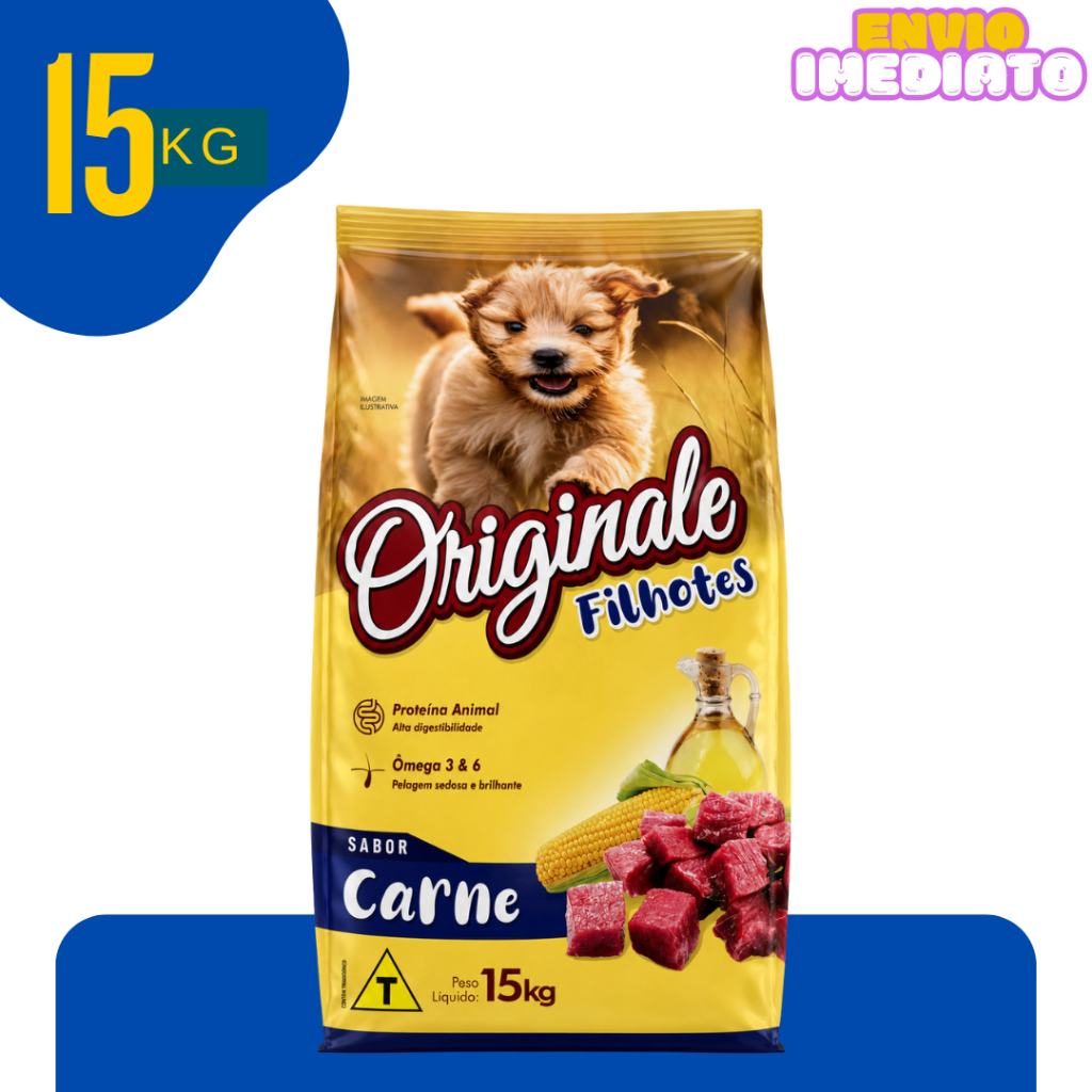 Ração para Cachorro FILHOTE Sabor Carne 15kg Embalagem Econômica Top - Envio Imediato