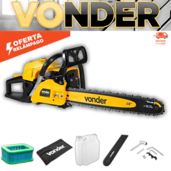 Motosserra Gasolina 54,6cc 3,3HP Profissional Corte Madeira Sabre 18 Vonder Potente Antivibração