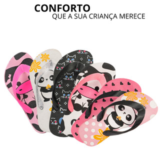 Chinelo Infantil Feminino Passeio Estampado Confortavél