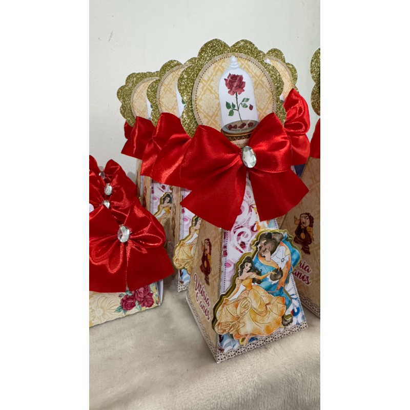 Personalizados de Festa A Bela e a Fera / Festa A Bela e a Fera / Lembrancinha / Caixinhas Bela e a Fera / Bela e a Fera