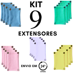 Kit 9 Extensor Body Bebê Alongador Tecido 100% Algodão Respirável Com 2 Botão Antialérgico