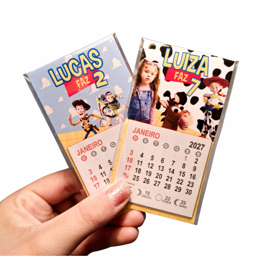 Mini Calendário Personalizado para Aniversário | Foto, Ímã e Lembrancinha Infantil 2026 e 2027