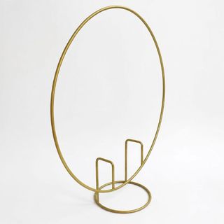 Mini arco Oval Dourado Para Decoração De Festas Mesa Posta Enfeites e Arranjos