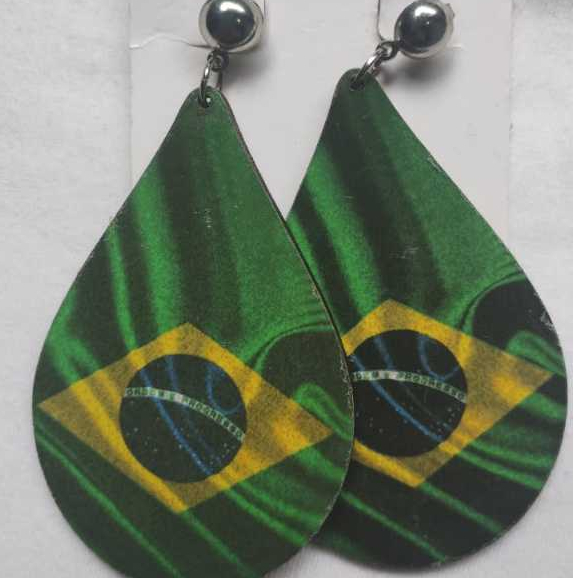 Brincos do brasil atacado, Kit brinco copa do mundo, Brincos do brasil atacado, Kit 2 brincos brasil variados, Comprar b