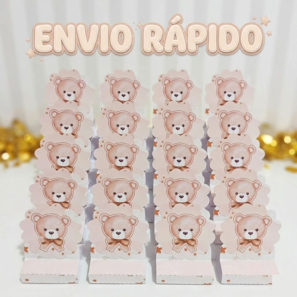 Porta Bis Duplo URSINHO DOURADO Lembrancinha CHÁ DE BEBÊ - CHÁ REVELAÇÃO PEGUE  E MONTE