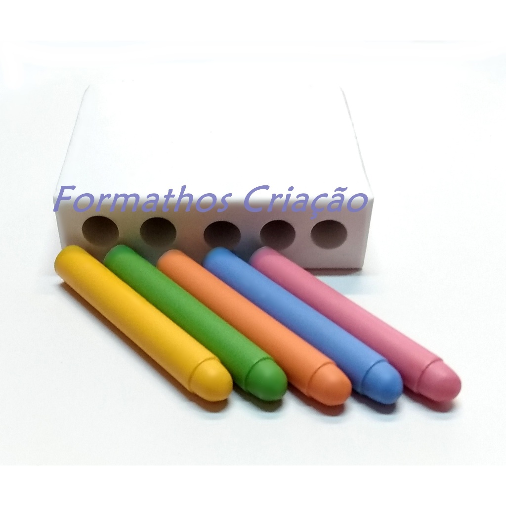 Molde de Silicone Giz de Cêra n.6 com 5 cavidades -  para Artesanatos e Alimentos