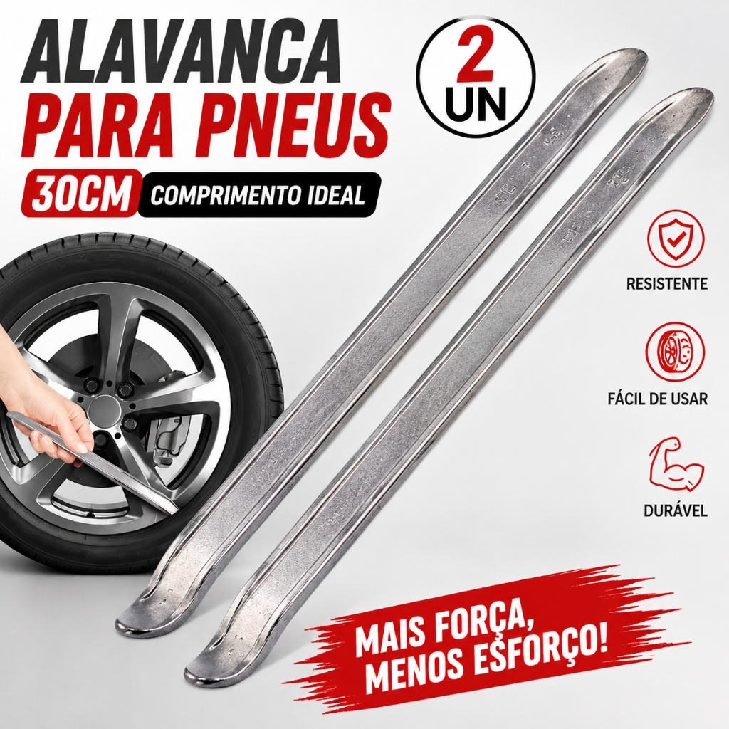Kit 2 Espátulas Borracheiro Chata 30cm Para Desmontar Pneus