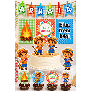 festa junina, decoração festa junina, topo de bolo junino, arraiá, kit festa junina,aniversário junino.