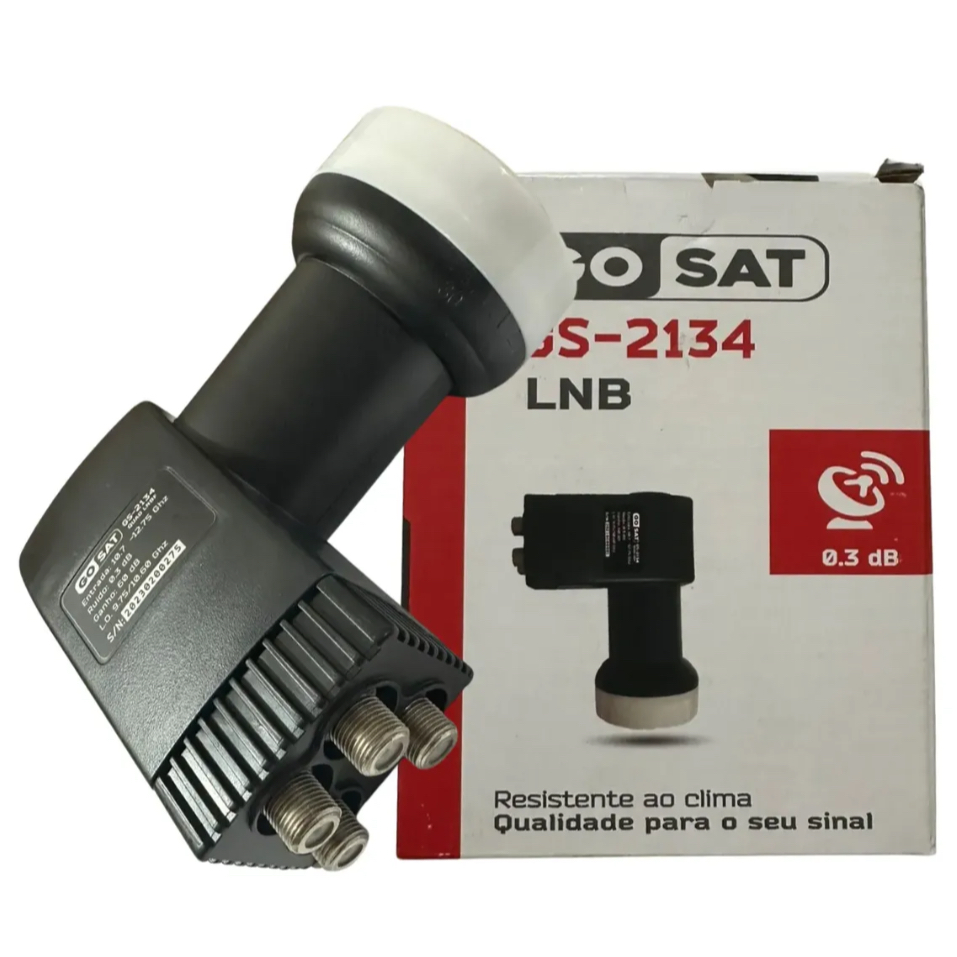 Lnb Gosat Gs-2134 Universal Quadruplo 4 Saidas 0.3db