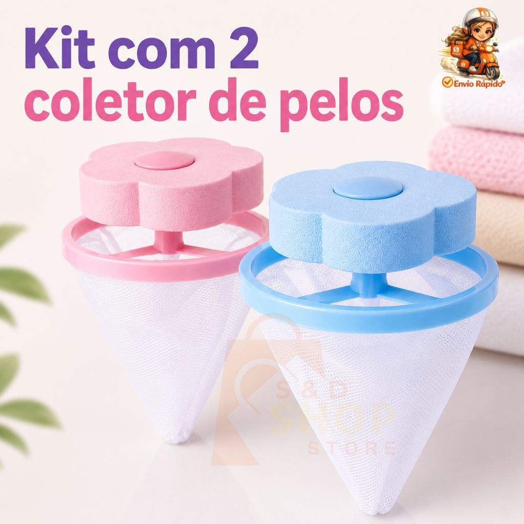 Coletor de Pelos e Fiapos para Máquina de Lavar Roupa – Filtro Reutilizável Anti Fiapos