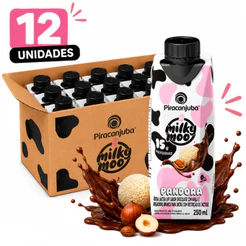 Kit 12 Bebida Láctea Milky Moo 15g Zero Lactose Pandora 250ml