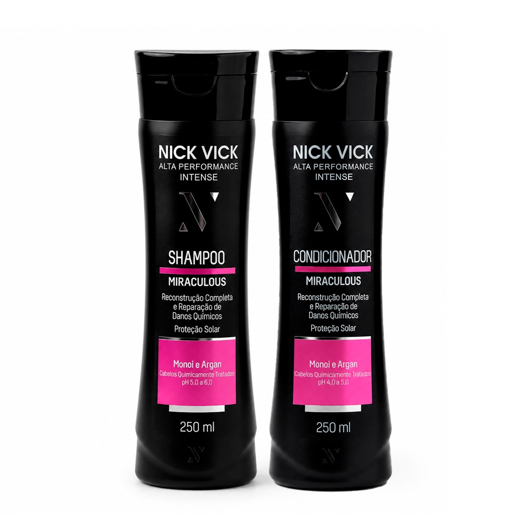 Kit Miraculous NICK VICK Alta Performance Intense (Shampoo + Condicionador 250ml)