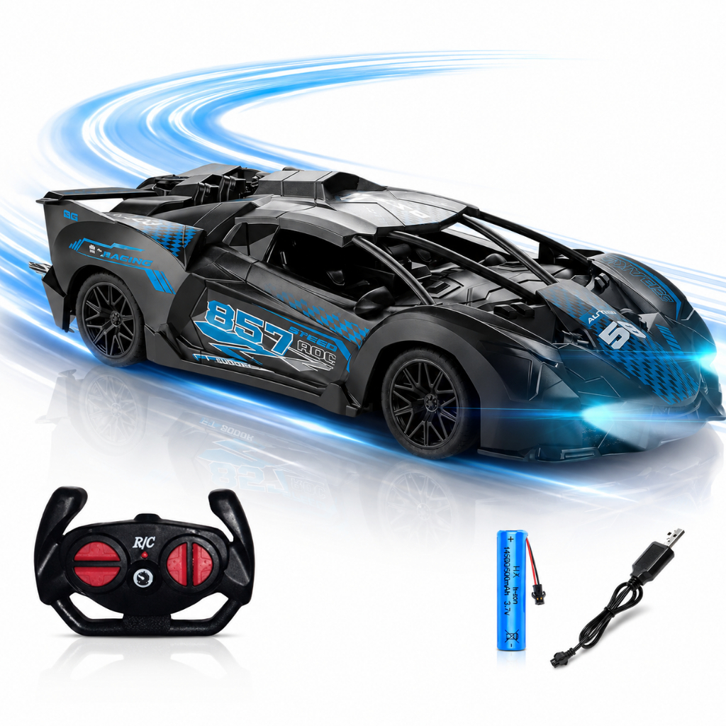 Carrinho de Controle Remoto Recarregável Super Carro Modelo Ferrari Lambo Bugatti Esportivo Kizumba