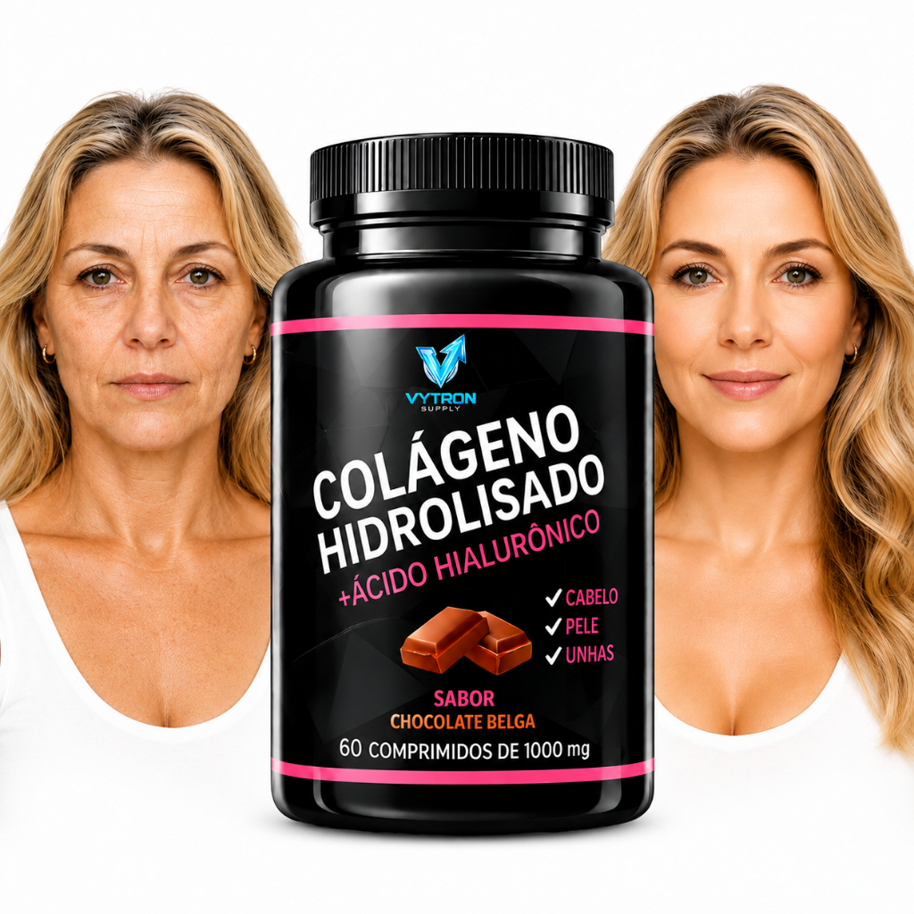 Colágeno Hidrolisado + Ácido Hialurônico Pele Articulações Anti idade Rugas - POTE PARA 30 DIAS USO