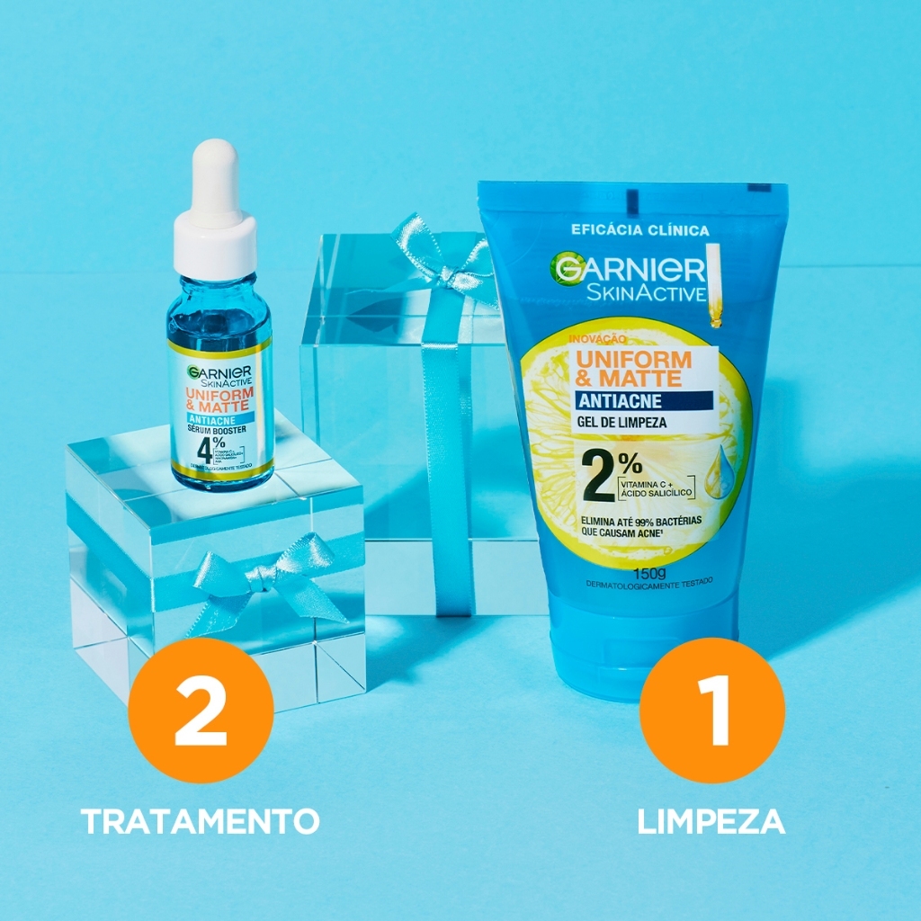 Gel de Limpeza Facial com Ácido Salicílico e Vitamina C, Controla a Oleosidade da Pele, Garnier Uniform & Matte 150g · foto 2