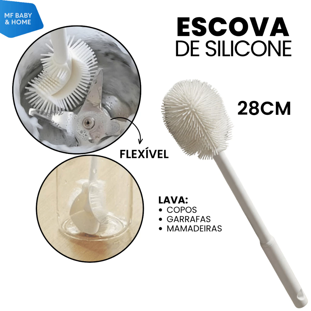 Escova de Limpeza Multifuncional Flexível Para Garrafas Mamadeiras Liquidificador De Silicone — imagem 1