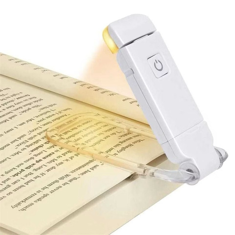 Luz de Leitura LED Recarregável USB com Clipe 3 Intensidades para Livros