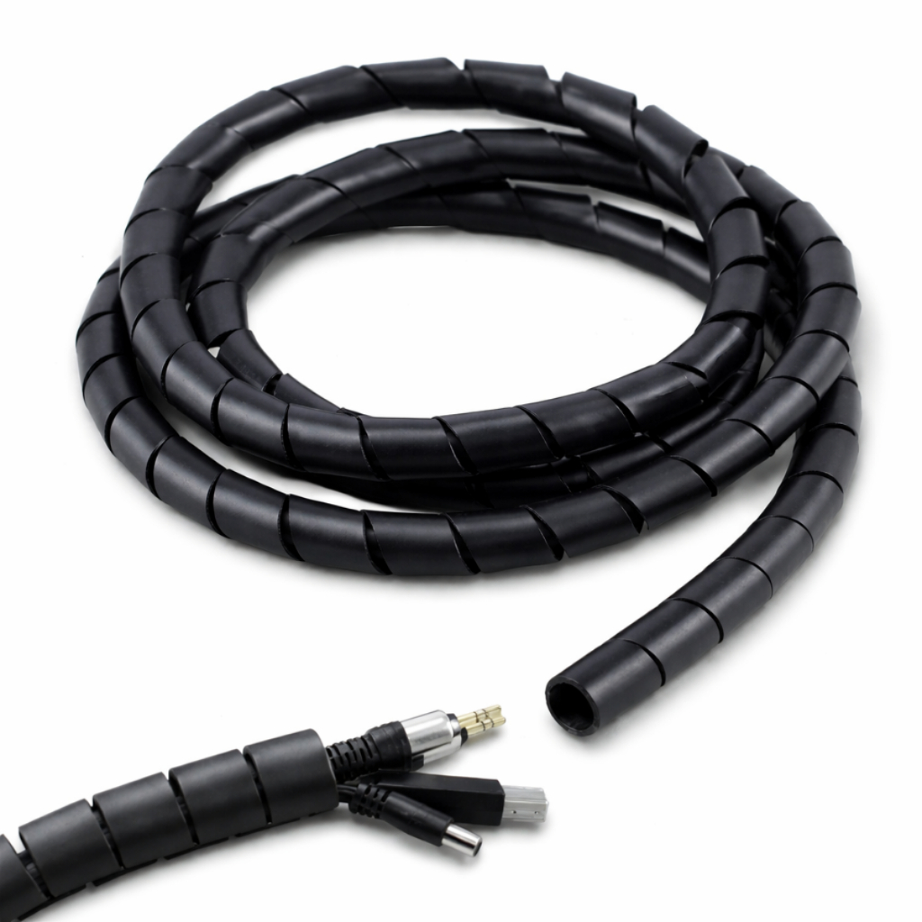 Organizador 10 Metros protetor De Fios Cabos Espiral 7mm Preto Para TV Computador Escritório protege mordida cachorro