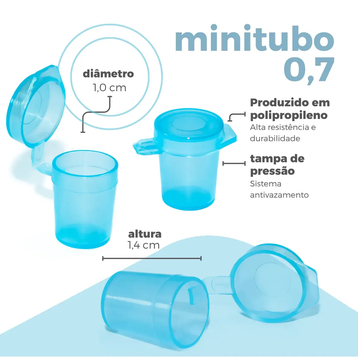 Microtubo 0,7ml Provador com Tampa Acoplada