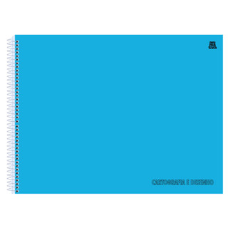 Caderno de Desenho Capa Dura Cartografia Grande 60 Folhas