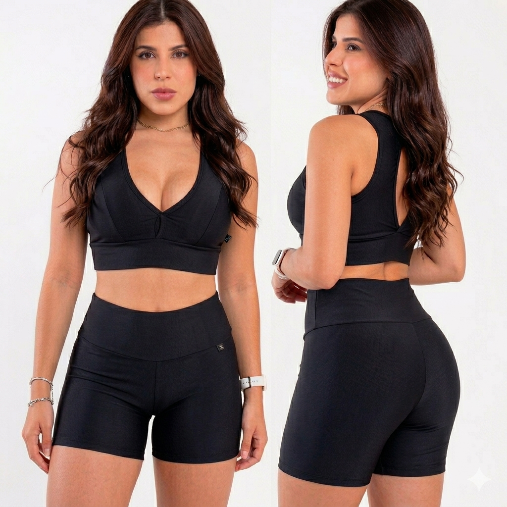 Conjunto Fitness Feminino Top + Short De Academia Roupa De Academia Feminina Conjunto De Academia