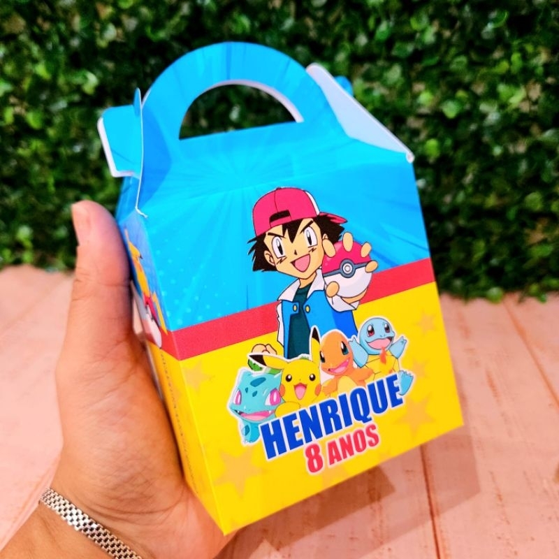 Maletinha Surpresa Personalizada Pokémon Lembrancinha de Aniversário Festa Infantil