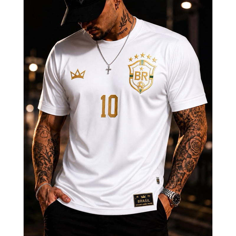 Camisa Masculina do Brasil, Camiseta personalizada Branca do Brasil