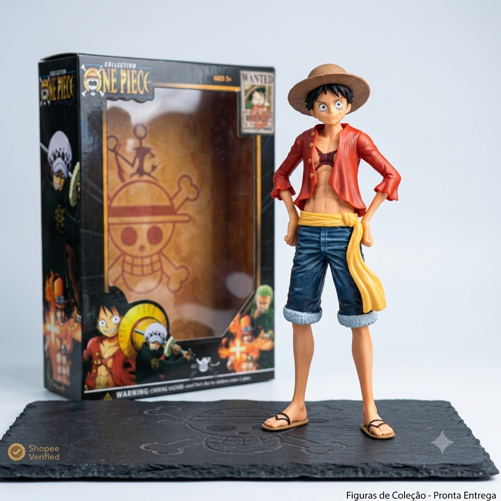 Action Figure Luffy One Piece Boneco Colecionável Anime Mangá 18cm Novo