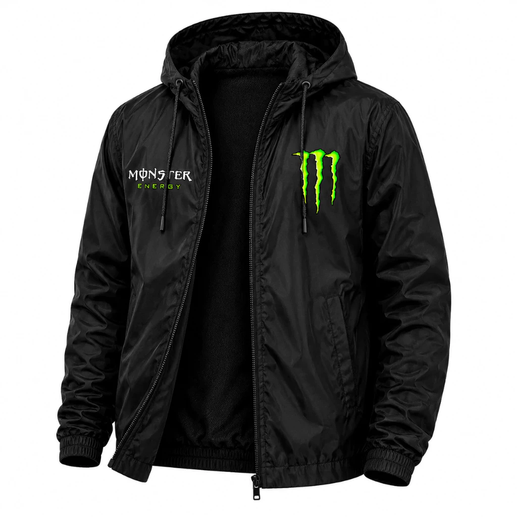 Jaqueta Corta Vento Monster Unissex Com Capuz Casual Esportivo Academia Leve — imagem 1