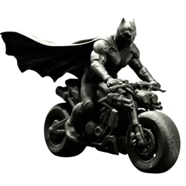 Miniatura Batman Na Batmoto Estátua Batcycle Action Figure Impressão 3D PETG Premium Geek Colecionável