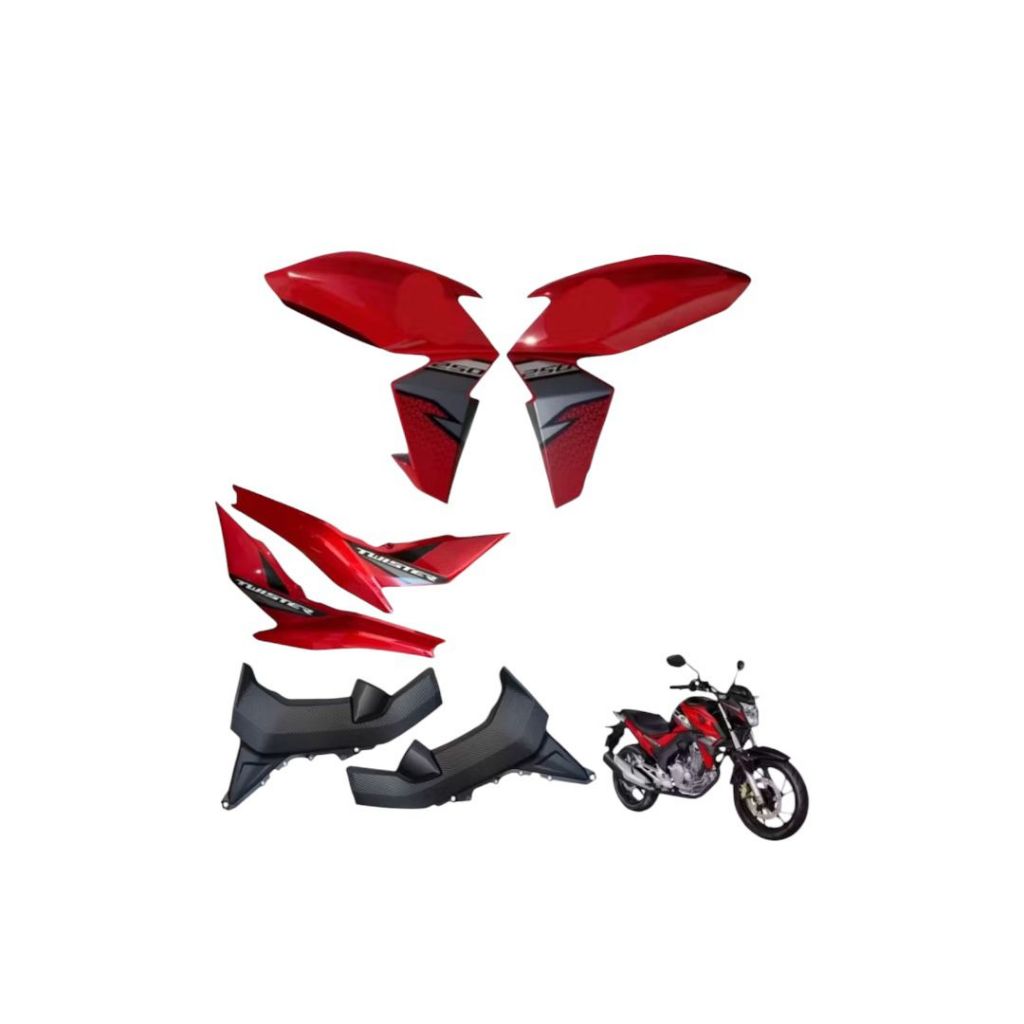 Carenagem traseira rabeta + aba tanque CB Twister 250 F 19 Vermelho Maceio