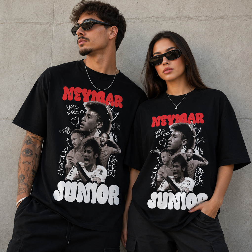 Camiseta Masculina e Feminina Estampada Jogador de Futebol Seleçao Brasileira 100% Algodão