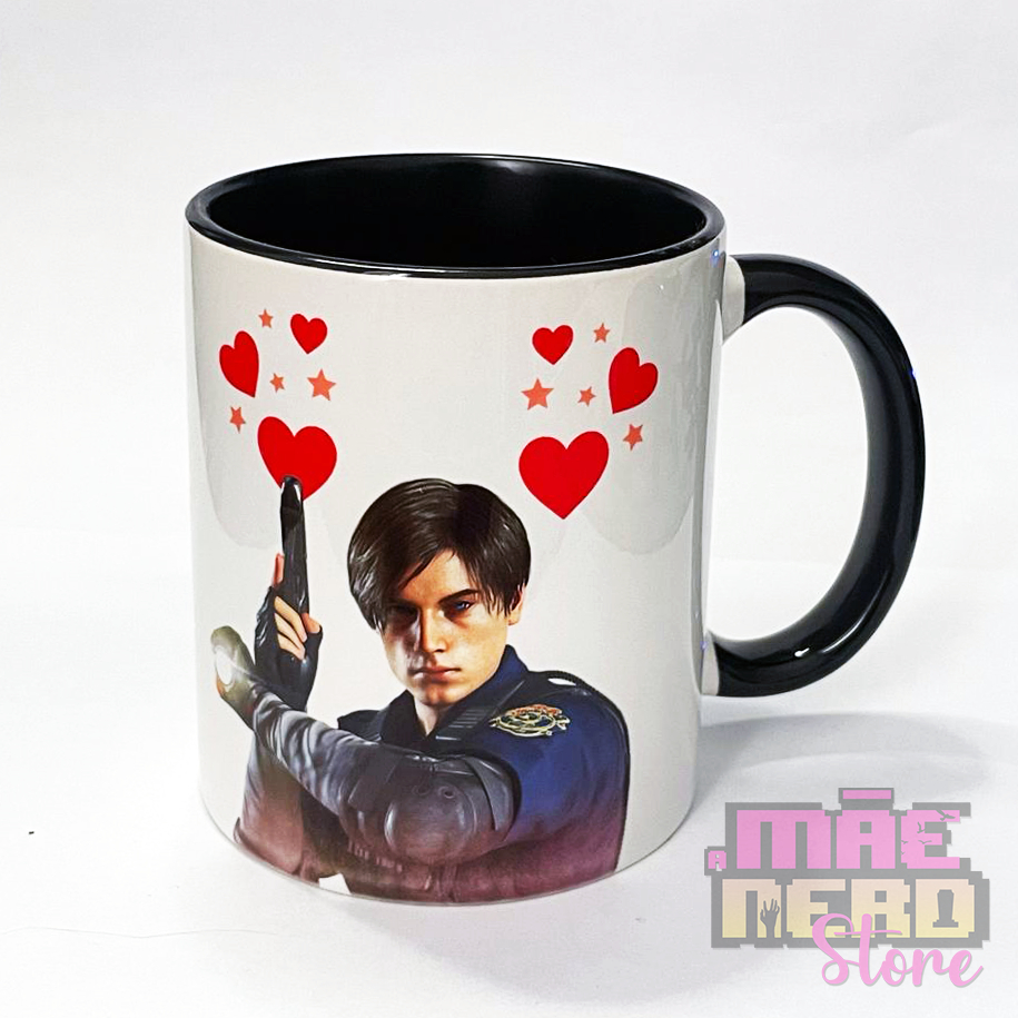 CANECA NAMORANDO LEON KENNEDY RESIDENT EVIL (PRETA)