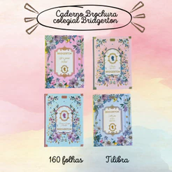 Caderno Brochura Capa Dura Colegial Bridgerton 160 Folhas