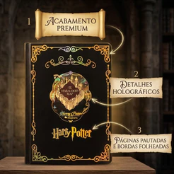 Caderno Capa Dura Harry Potter Hogwarts Agenda Diário Temático Mapa Do Maroto Anime Escola Planner