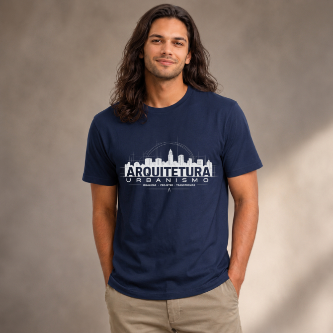 Camiseta Universidade Urbanismo Estudos Arquitetura Dia Da Arquitetura Azul Marinho Preta Branca Algodão Unissex Adulto