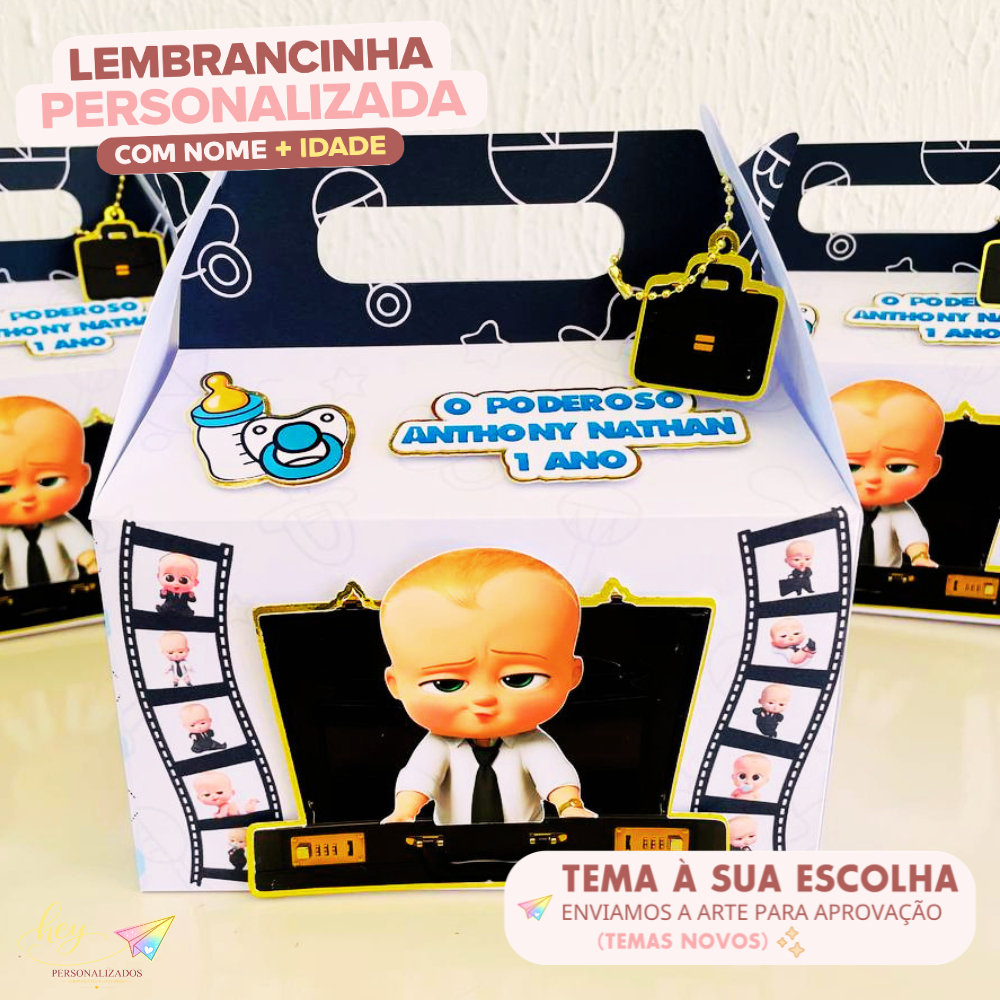 Lembrancinha Poderoso Chefinho Personalizada | Caixa Maleta | Nome e Idade | Festa Escolar | Aniversário Infantil