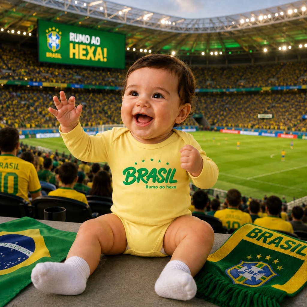 Body Bebê Copa Do Mundo Brasil Futebol Seleção Brasileira