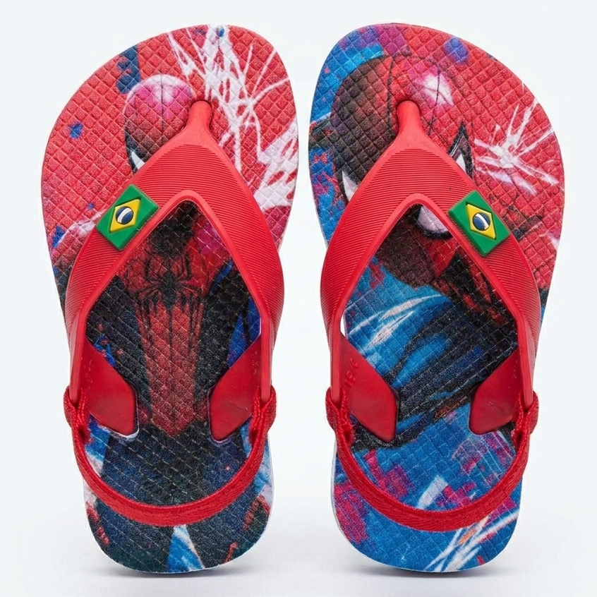 Chinelo Masculino Baby Feminino Desenho Personagem Homem Aranha Leve Confortável Resistente Dia a Dia 19 Ao 24 Acessível