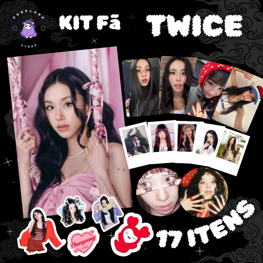 Kit Fã Twice 17 Itens Poster Photocards Adesivos Bottons Kpop Fanmade