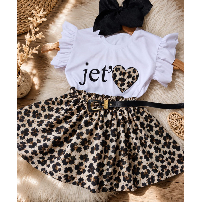 CONJUNTO INFANTIL JET MENINA SAiA DE ONCINHA