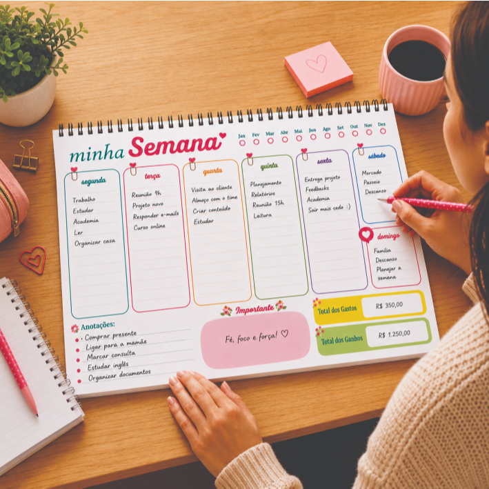 Planner 2027 Caderno de Anotações Planejamento Semanal Planner Semanal Bloco de Notas — imagem 2 de 2