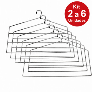 Cabides Para Calças Triplo Organizador Guarda Roupa Reforçado Aço Cromado