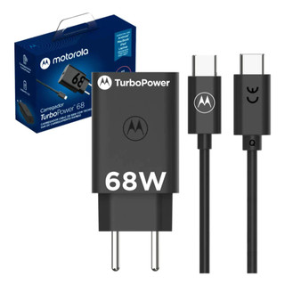 Motorola Carregador Original Turbo Power 68W USB-C Tipo-C Super Carregamento Rápido 10X +…