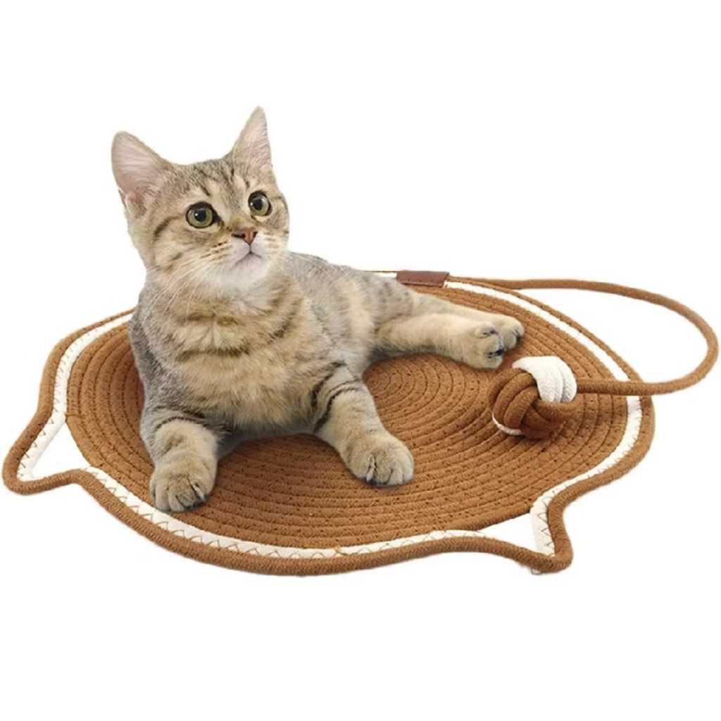 Tapete multiuso gato arranhador com bola de brinquedo, cama resistente ao desgaste, cama para todas as estações