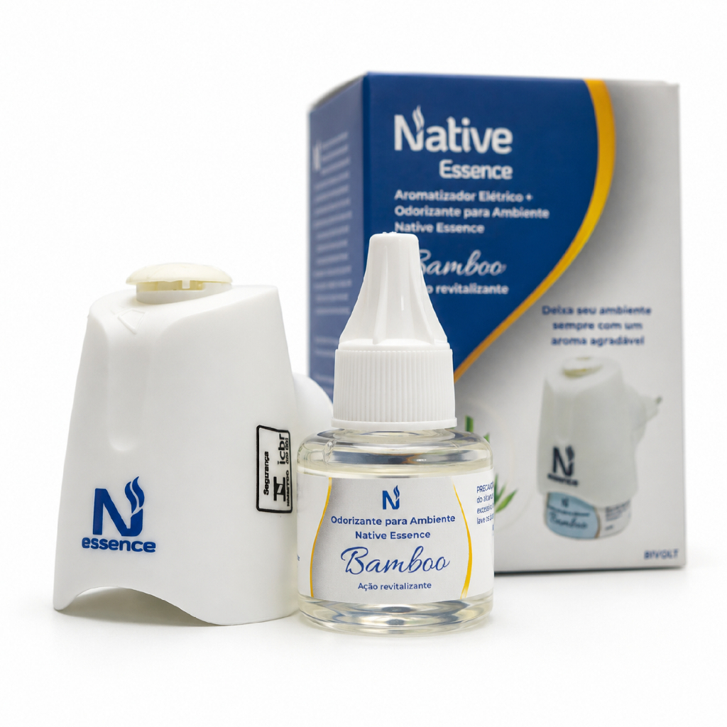 Kit Difusor Aromatizador com Inmetro + 20ml de Essência de Bamboo - Native Essence