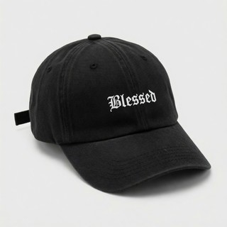 Bonés Blessed preto Aba Curva | Branco Preto Bege Vermelho Marrom | Estilo Gótico