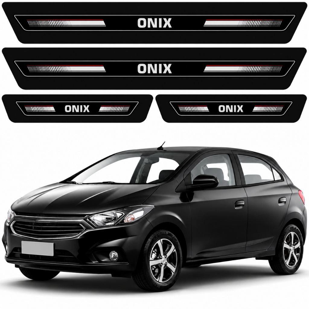 Soleira Protetor Porta Adesivo Onix Chevrolet Gm Todos os Anos 4 Portas