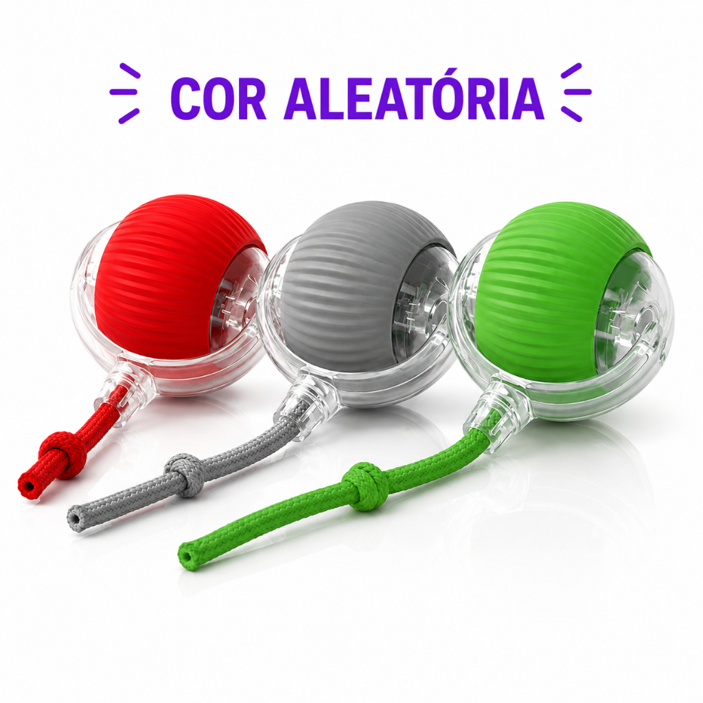 Bola Inteligente para Cães e Gatos com Movimento Automático, LED Recarregável USB Brinquedo Interativo em Silicone Bola