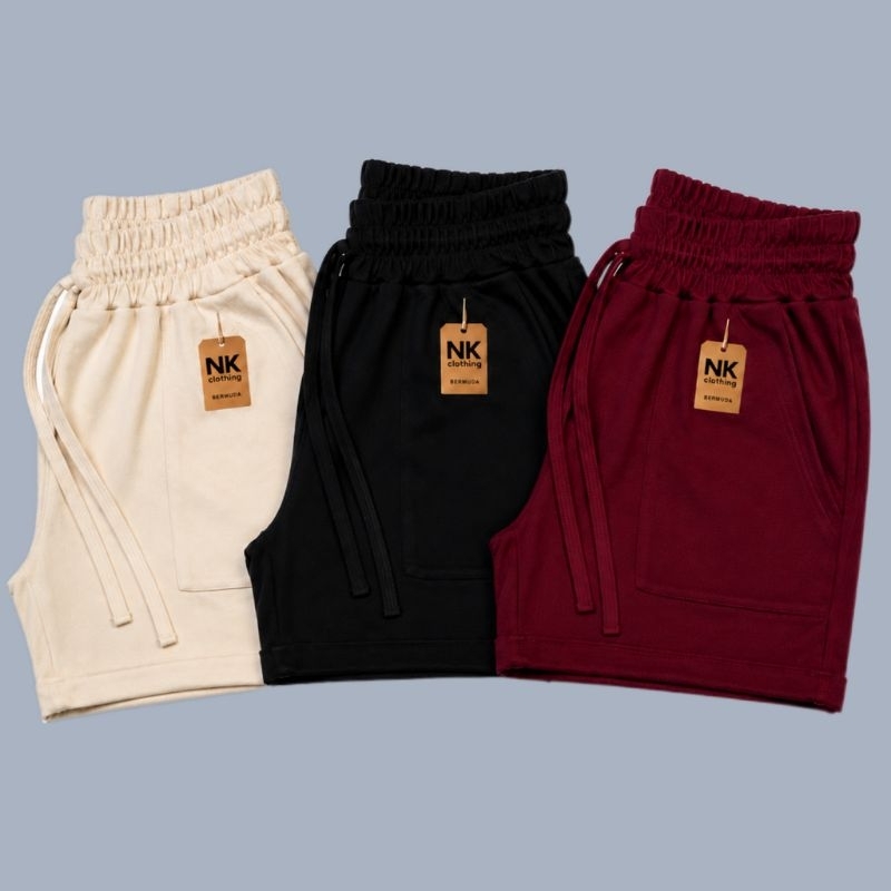 kit 3 bermuda feminina moletom casual short moletinho de algodão com bolso